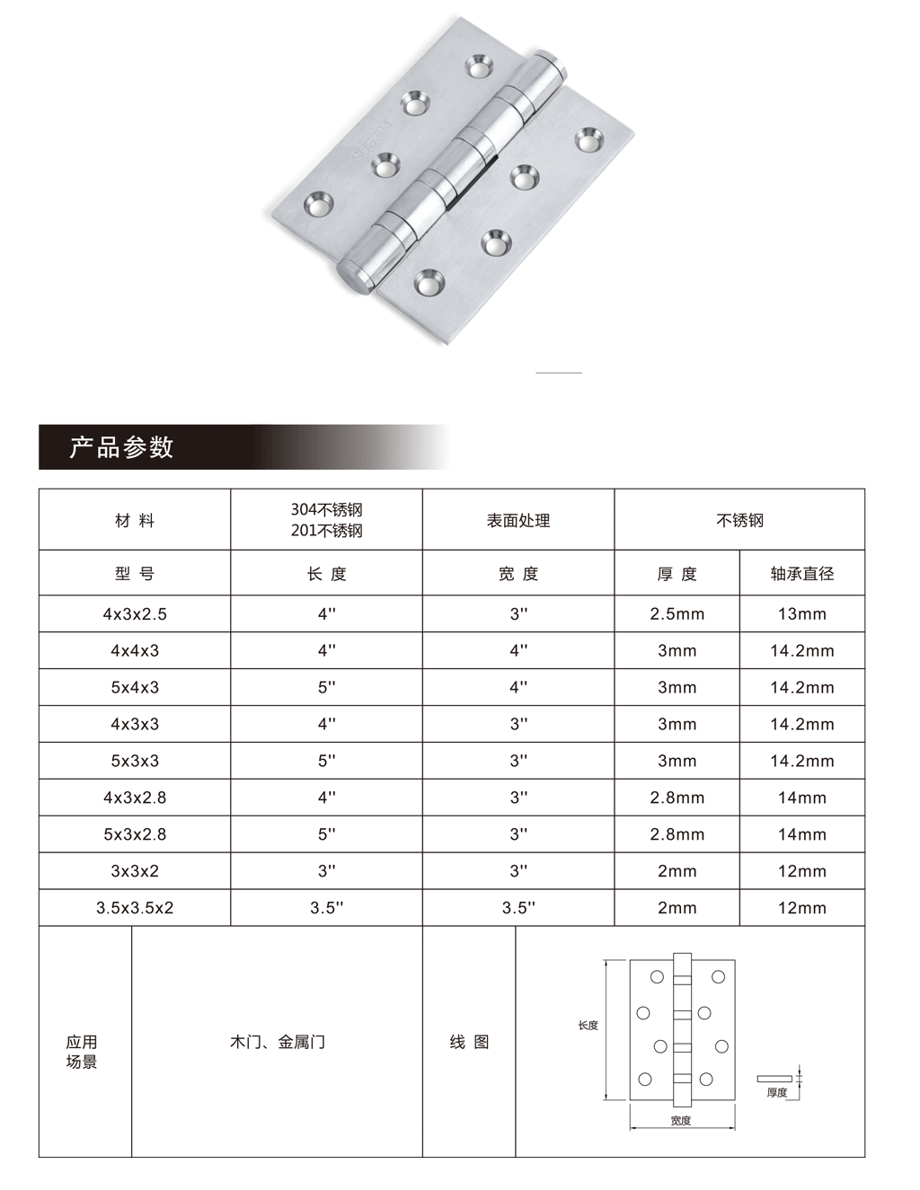 不锈钢平开合页批发