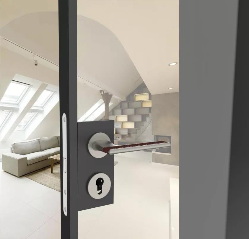 运用于玻璃门的皮革门锁